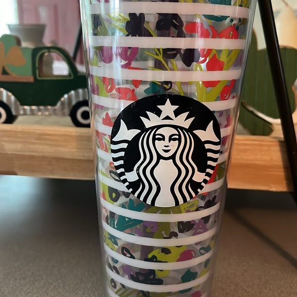 Starbucks Venti Tumbler Stripes & Floral - Picture 2 of 3